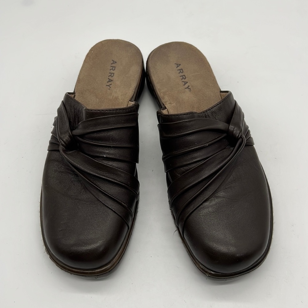 Array Brown Leather Mules size 8.5